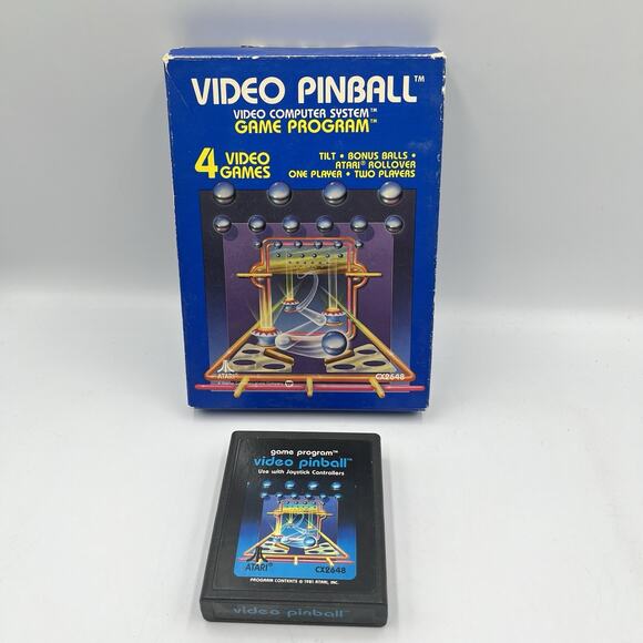 Atari 2600 Video Pinball Game Box - Cleaned & Tested - Picture 1 of 8